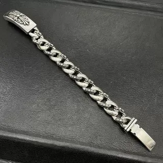 Chrome Hearts Cross Curb-Link bracelets en argent 3
