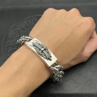 Chrome Hearts Cross Curb-Link bracelets en argent 7