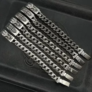 Chrome Hearts Cross Curb-Link bracelets en argent 9