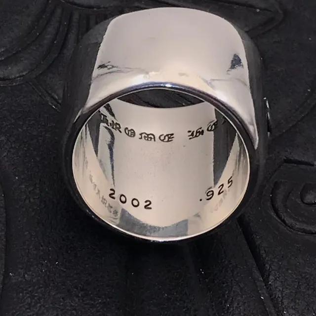 Chrome Hearts Bague Croix Filigranée Argent Ornée Large Bande 4