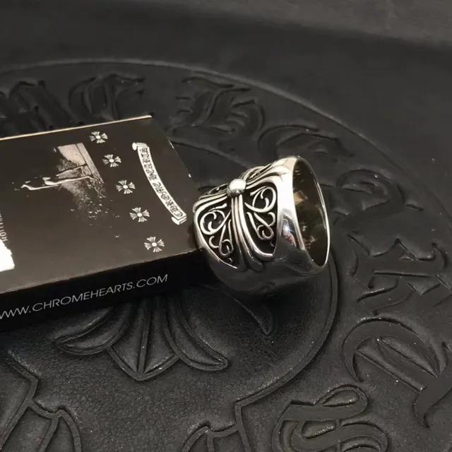 Chrome Hearts Bague Croix Filigranée Argent Ornée Large Bande 6