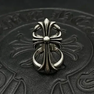 Chrome Hearts Fleur de Lis Cross Silver Ring