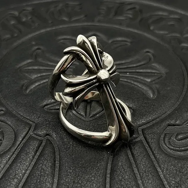 Chrome Hearts Fleur de Lis Cross Silver Ring 6