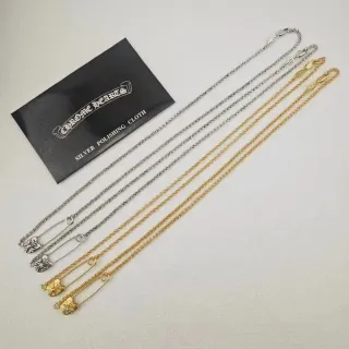 Chrome Hearts फ्लोरल सेफ्टी पिन पेंडेंट नेकलेस