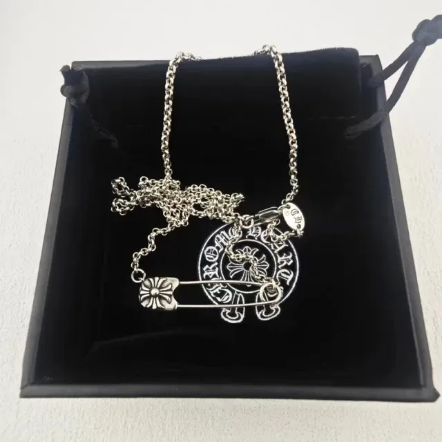 Chrome Hearts Floral Safety Pin Pendant Necklace 2