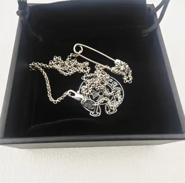 Chrome Hearts Floral Safety Pin Pendant Necklace 3