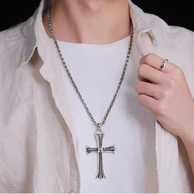 Chrome Hearts খাঁজকাটা ক্রস পেন্ডেন্ট সিলভার নেকলেস 2