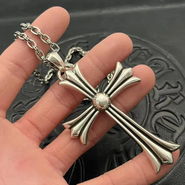 Chrome Hearts খাঁজকাটা ক্রস পেন্ডেন্ট সিলভার নেকলেস 5