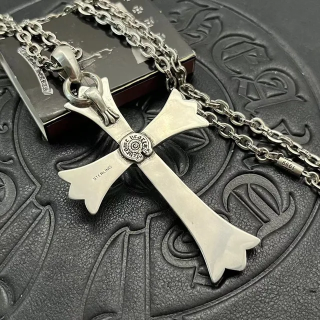 Chrome Hearts খাঁজকাটা ক্রস পেন্ডেন্ট সিলভার নেকলেস 6