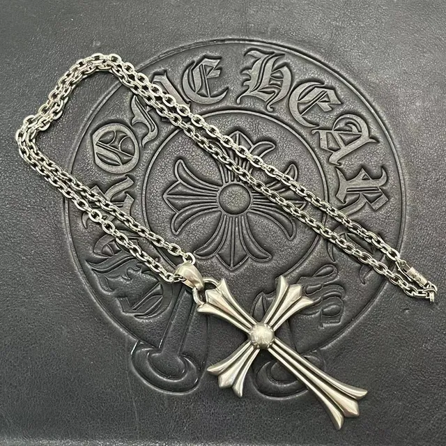 Chrome Hearts খাঁজকাটা ক্রস পেন্ডেন্ট সিলভার নেকলেস 8