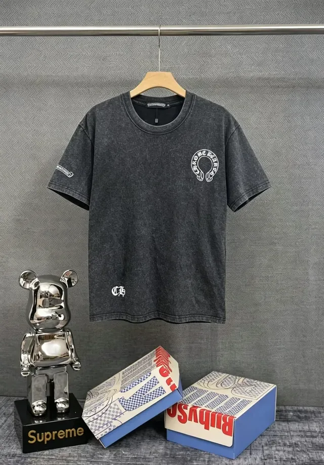 T-shirt acid wash Chrome Hearts à logo fer à cheval 2
