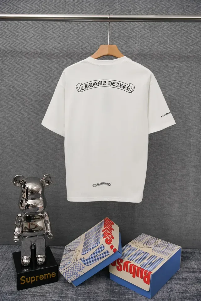 T-shirt à poche Chrome Hearts blanc brodé 4
