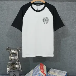 Chrome Hearts रैगलन स्लीव कंट्रास्ट टी-शर्ट