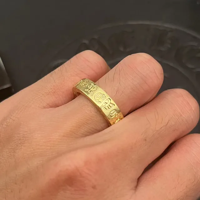 Chrome Hearts Script Band Ring Anneaux Doré 2