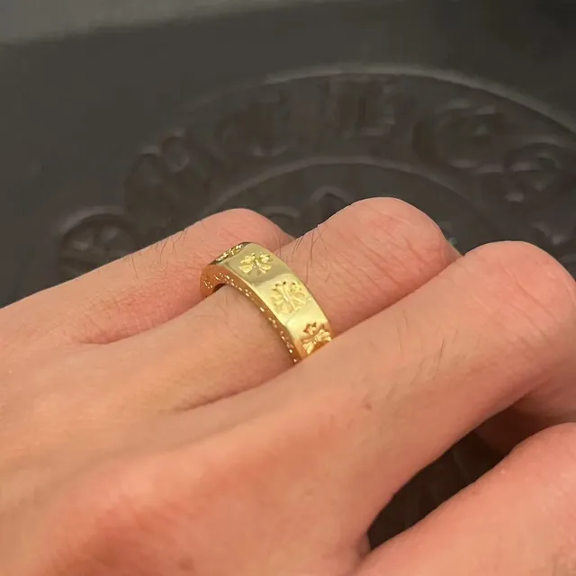 Chrome Hearts Script Band Ring Anneaux Doré 3