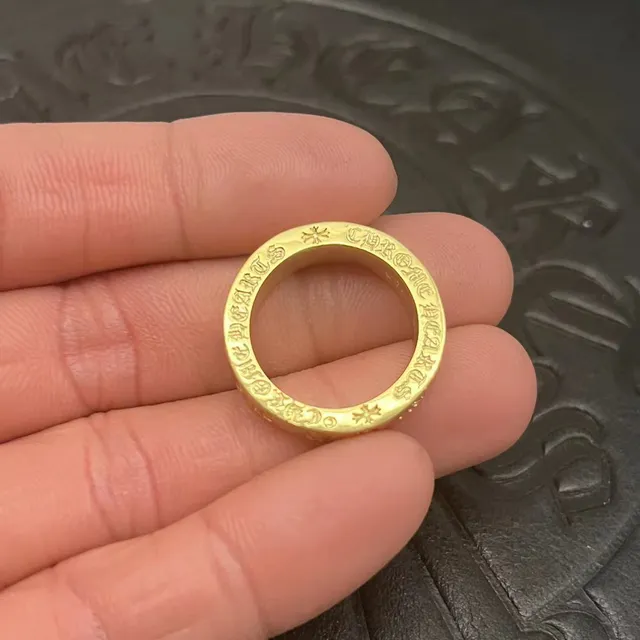 Chrome Hearts Script Band Ring Anneaux Doré 4