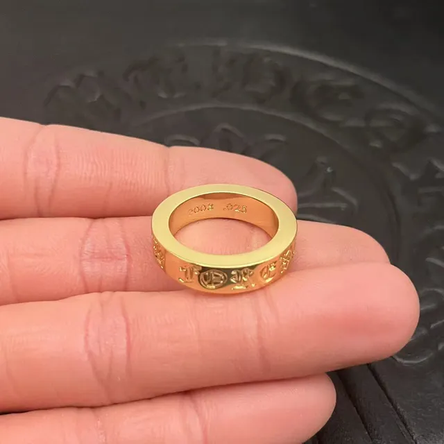 Chrome Hearts Script Band Ring Anneaux Doré 5