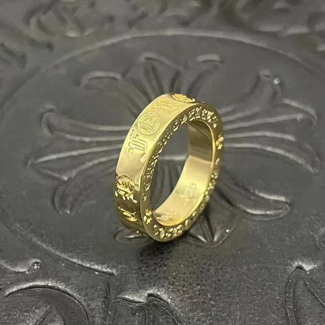 Chrome Hearts Script Band Ring Anneaux Doré 6