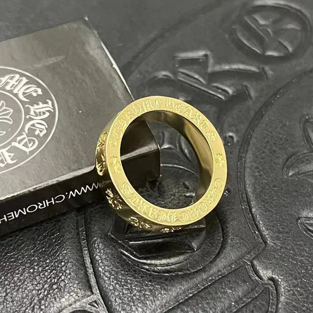 Chrome Hearts Script Band Ring Anneaux Doré 7