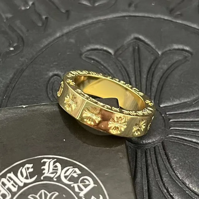 Chrome Hearts Script Band Ring Anneaux Doré 8