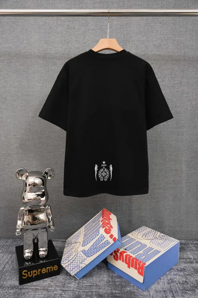 T-shirt graphique Chrome Hearts tête de mort et barres blanc cassé 2