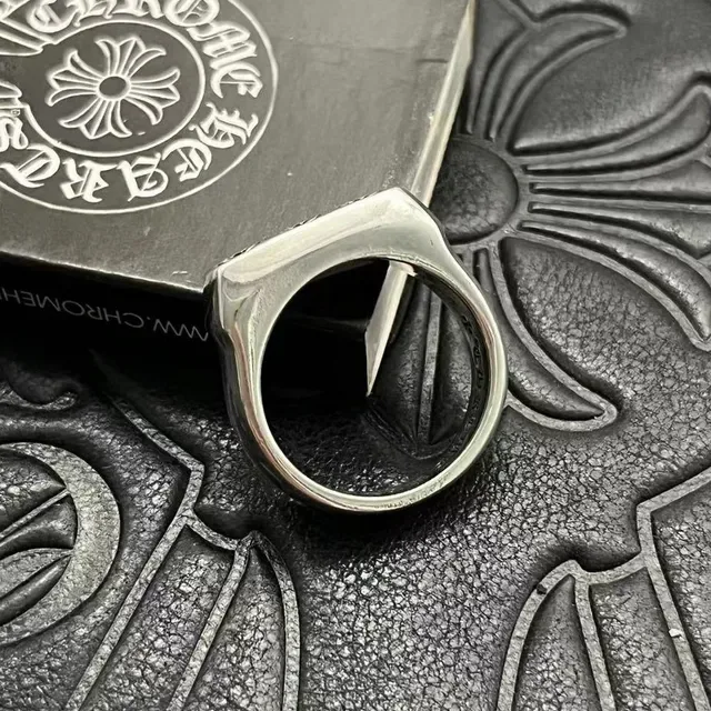 Chrome Hearts Three Crosses Polished Silver Ring 8