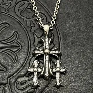 Chrome Hearts Triple Cross Pavé Silver-Tone हार 2