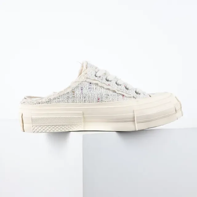 Converse Chuck Taylor All Star Deconstructed Tweed Platform Slip-On Lifestyle Sneakers 7