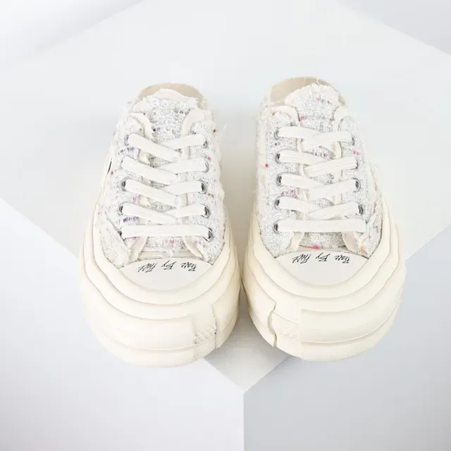 Converse Chuck Taylor All Star Deconstructed Tweed Platform Slip-On Lifestyle Sneakers 8