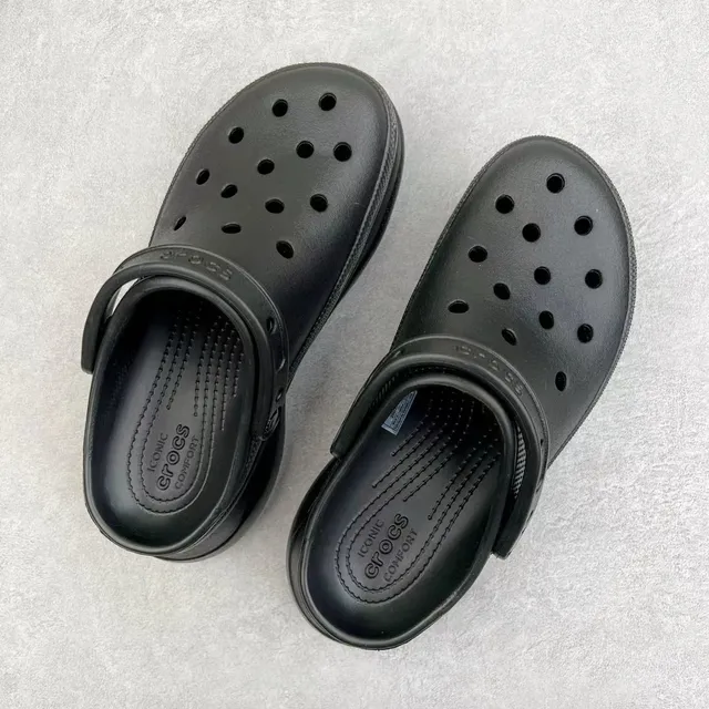 Crocs Echo Clog Negro grande plataforma zueco 8