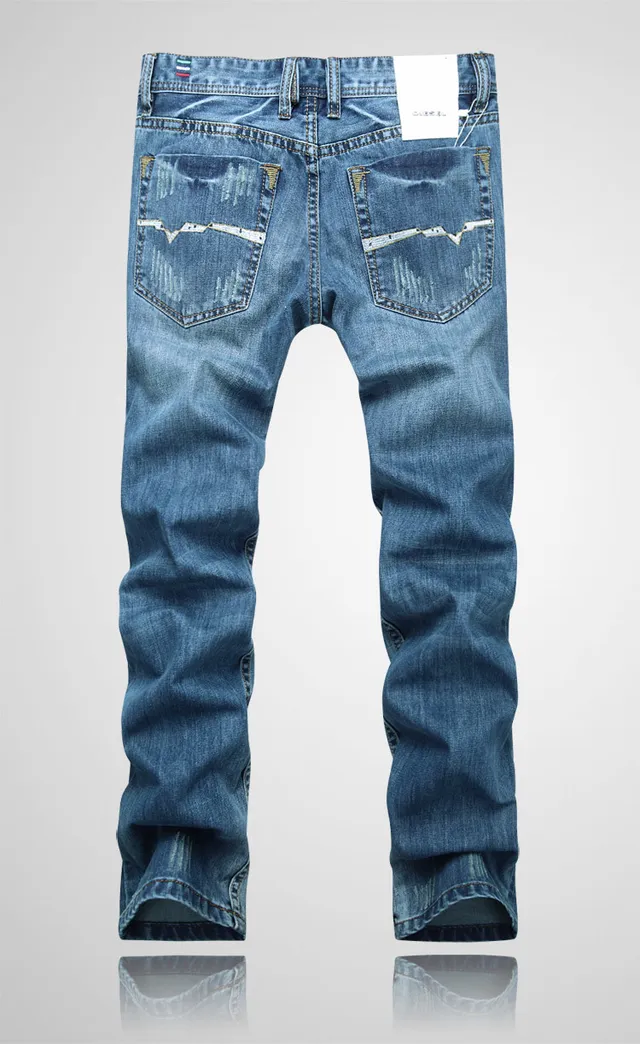 Diesel Jeans Distressed Slim-Straight Lavé Moyen Bleu 3
