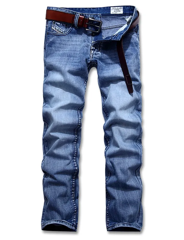 Diesel Medium-Wash Distressed Straight-Leg Jeans 12