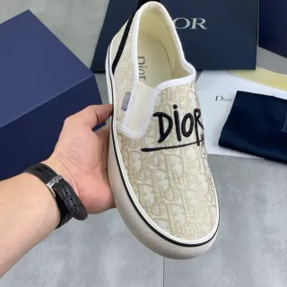 Dior B23 Beige Monogram Script baskets slip-on lifestyle