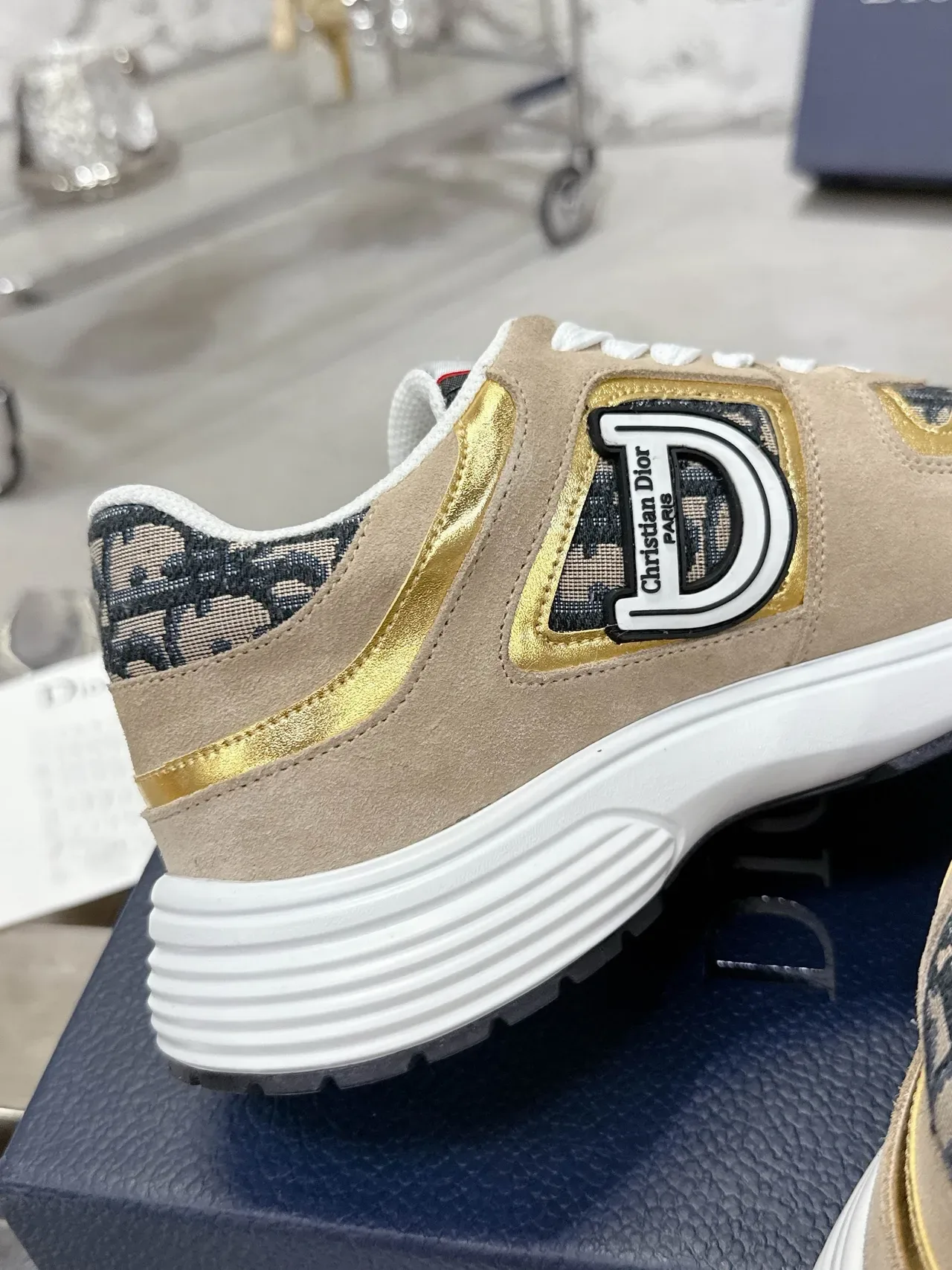 Dior B23 Beige Suede and Oblique Monogram Lifestyle Sneakers 9