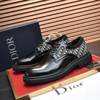Dior B23 काला सफेद चमकदार चमड़ा ढलवाया जैकक्वार्ड साइड पैनल्स ऑक्सफोर्ड जूते