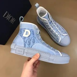 Dior B23 हल्का नीला Monogram हाई-टॉप लाइफस्टाइल स्नीकर