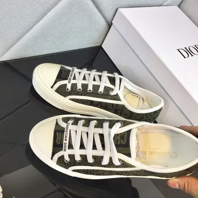 Dior B23 Chaussures lifestyle en canvas monogrammé à toe cap blanc 5