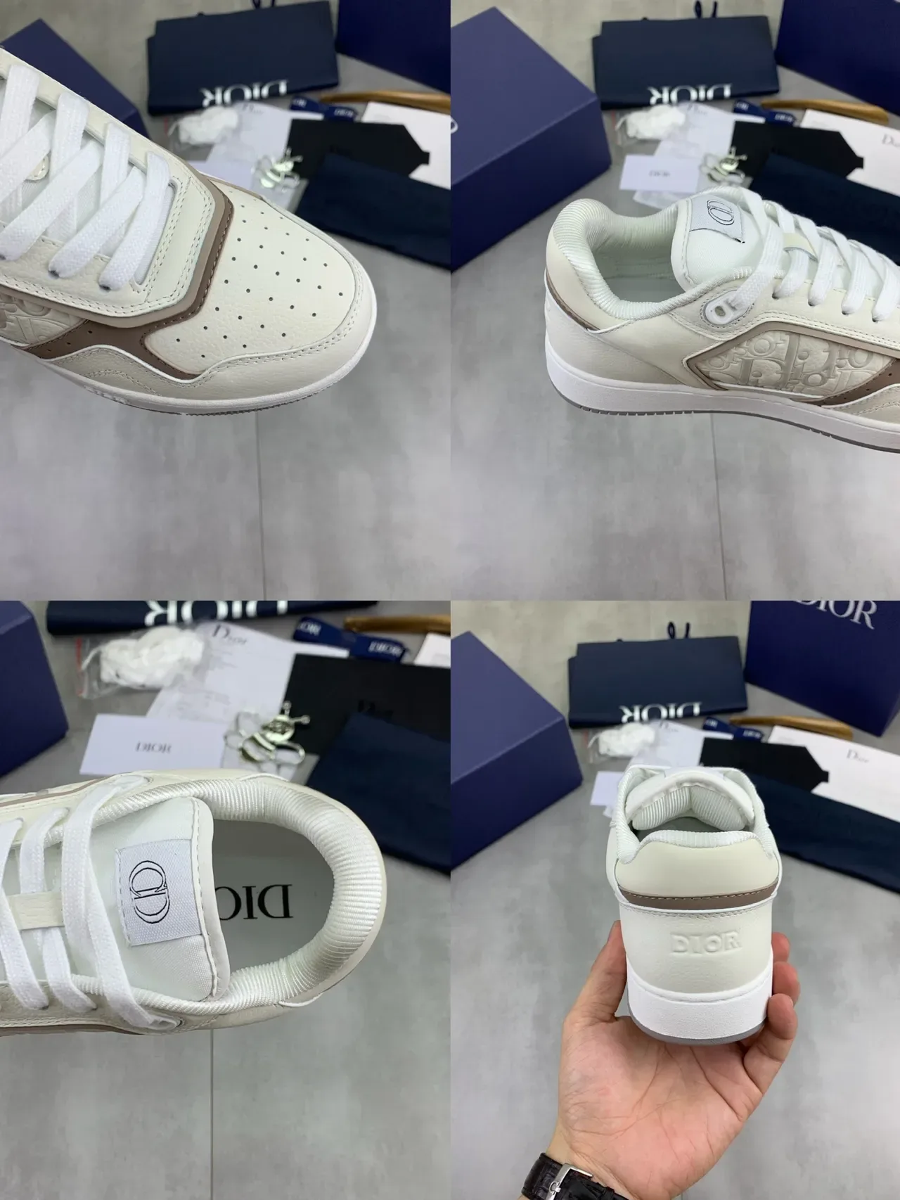 Dior B23 Off-White and Taupe 生活方式运动鞋 2