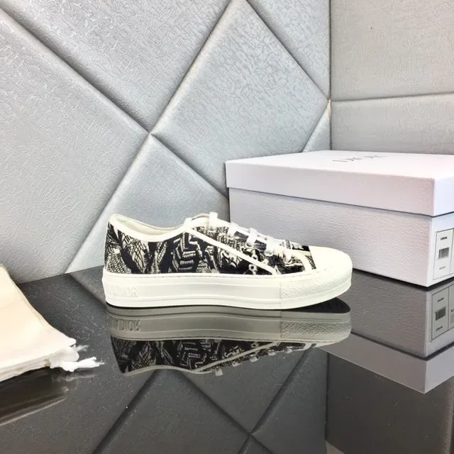 Dior B23 Sneakers Lifestyle Blancs en Toile Imprimée à Plateforme 3