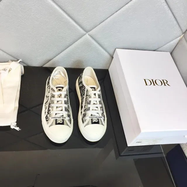 Dior B23 Sneakers Lifestyle Blancs en Toile Imprimée à Plateforme 5