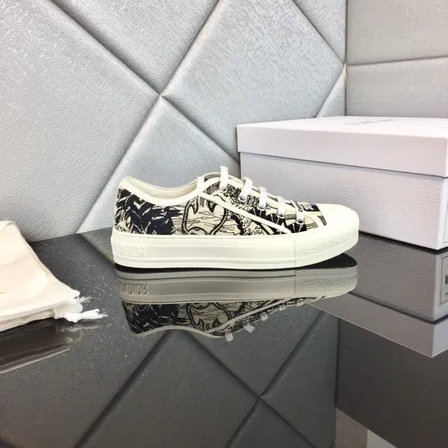 Dior B23 Sneakers Lifestyle Blancs en Toile Imprimée à Plateforme 8