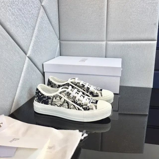 Dior B23 Sneakers Lifestyle Blancs en Toile Imprimée à Plateforme 9