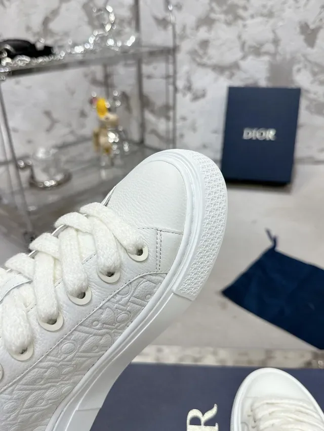 Dior B23 White Embossed Oblique Platform Lifestyle Sneakers 8
