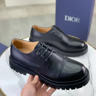 Dior B27 काले भूरे कैप टू लेस अप ऑक्सफोर्ड जूते