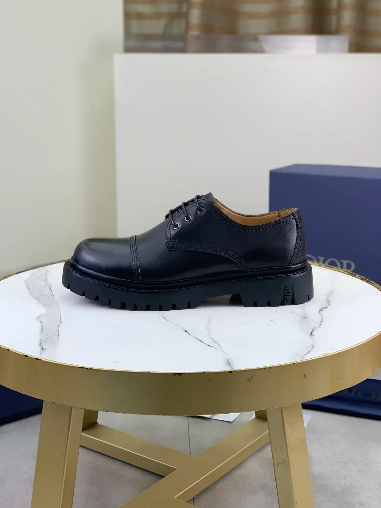 Dior B27 काले भूरे कैप टू लेस अप ऑक्सफोर्ड जूते 7