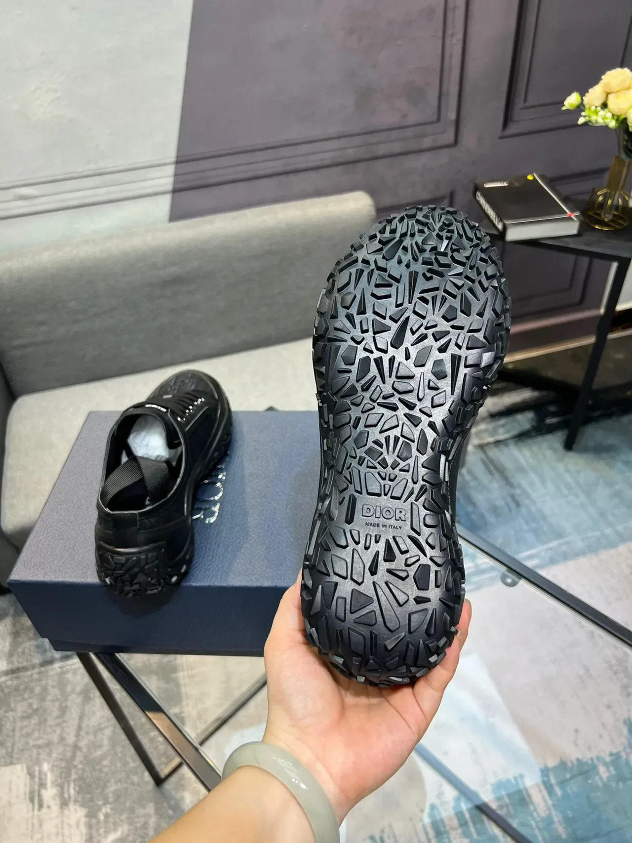 Dior B27 Monogram Jacquard أسود لايف ستايل سنيكرز 7