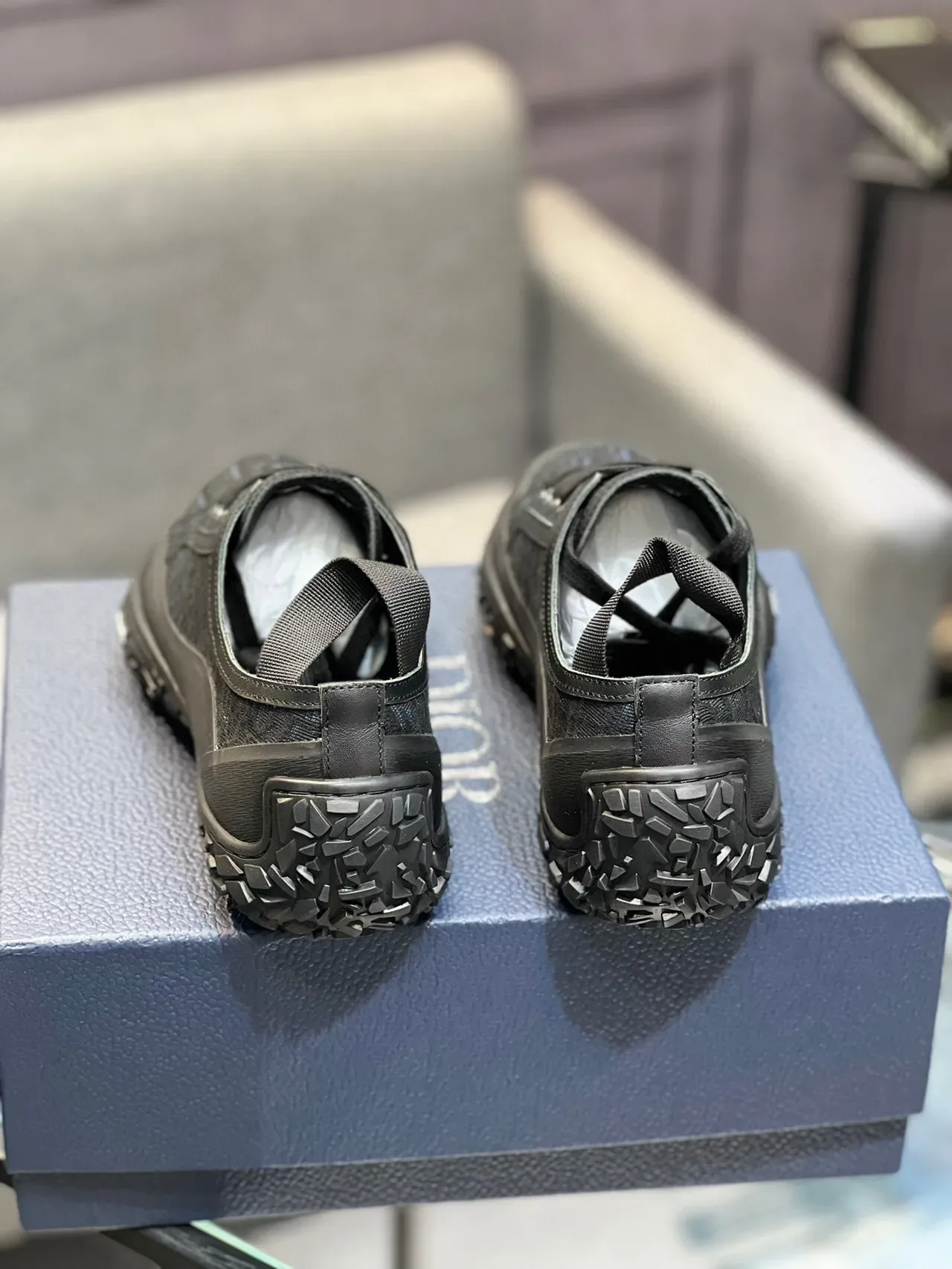 Dior B27 Monogram Jacquard أسود لايف ستايل سنيكرز 8
