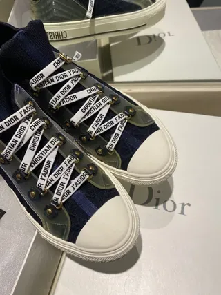 Dior B27 Navy Blue and Gray High-Top Lifestyle Sneakers 7