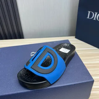 Dior B27 Oversized D-Logo Pantoufles bleues et noires