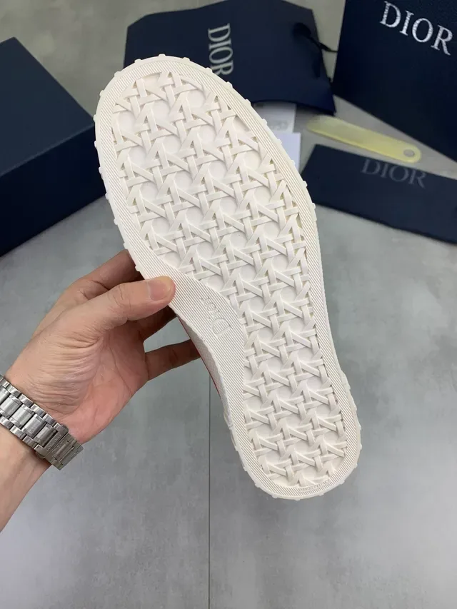 Dior Beige Navy High-Top Canvas And Suede Lifestyle Sneakers 2